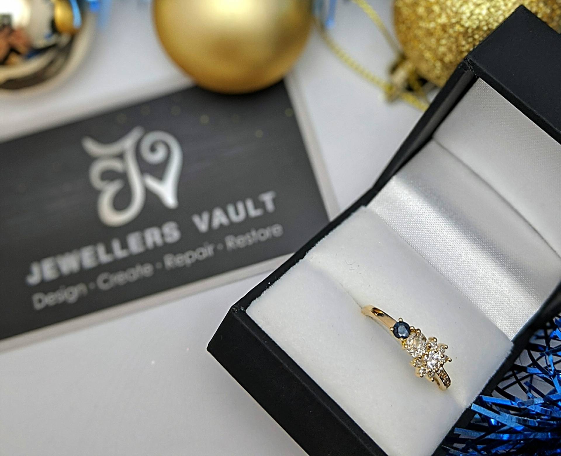 handmade sapphire and diamond ring