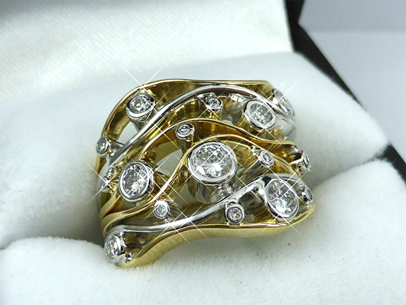 re-designed diamond ring using my gold